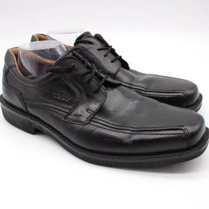 ECCO Seattle Oxfords Shoes Men Black Leather Lace Up Bike Toe Genuine Leather 46